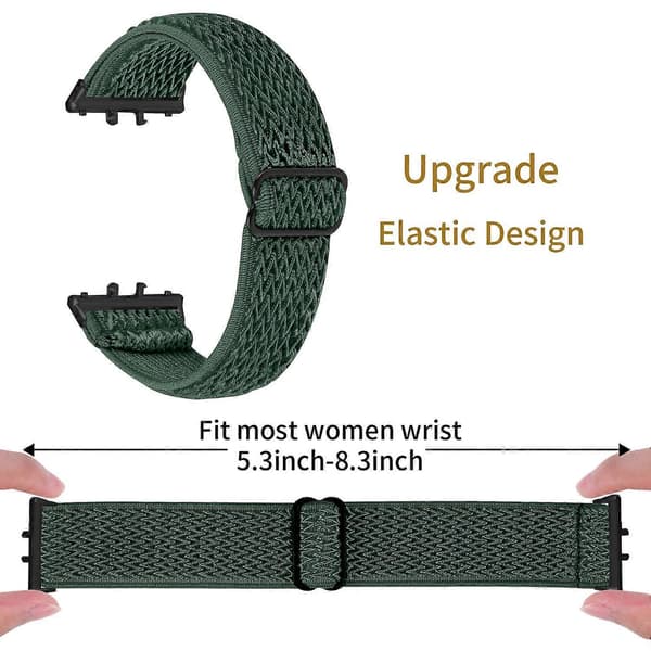Vævet armbånd i elastisk materiale til Samsung Galaxy Fit3 SM-R390, sort koblingsstil H Style H