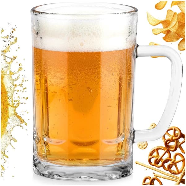 330 ml paksu lasinen oluttuoppi kahvalla