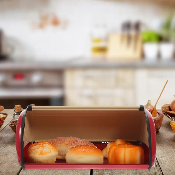 Hot Sale! Bread Box Kitchen Bread Storage Bread Basket Countertop Bread Box Kitchen Metal Bread Container-Glad