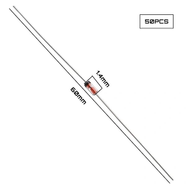 50 stk likeretterdioder elektrisk aksial likeretterdiode