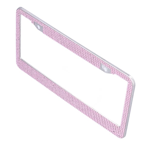 Rosa Bling Glitter Nummerskiltramme Bil Utvendig Dekor for Kvinner Fest Bursdagsgave