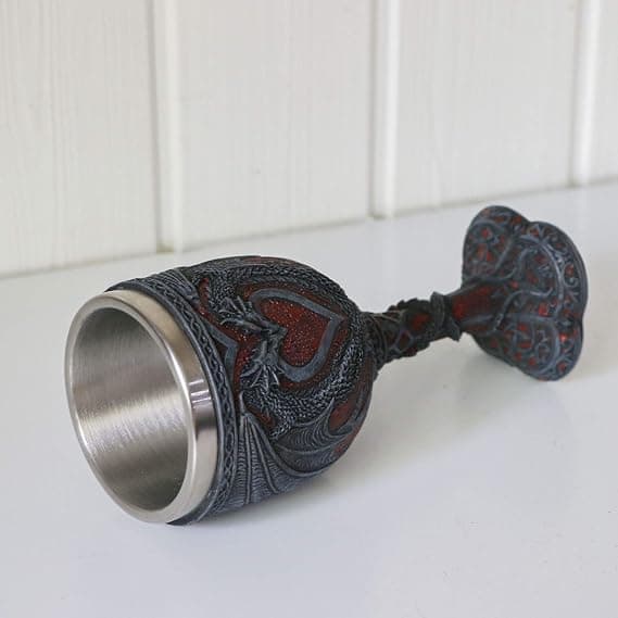 Middelaldersk dobbel drage vinglass - Valentinsdag Dungeons and Dragons W