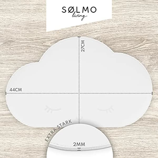 sølmo \"Cloud\" barnunderlägg av konstläder, tvättbar vit/silver