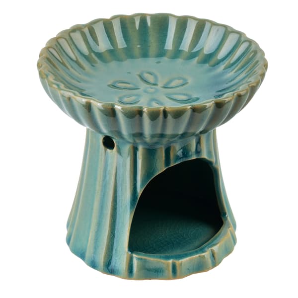 Ceramic Aroma Lamp 10.5x8.5 cm - Turquoise, Minimalist Design