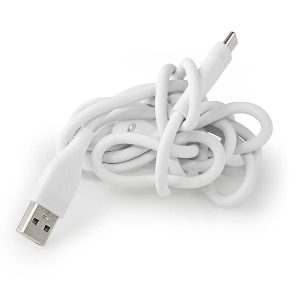 USB 2.0-kabel USB-A til USB-C 15 W 480 Mbps 1,5 m Hvit Silikon Vit
