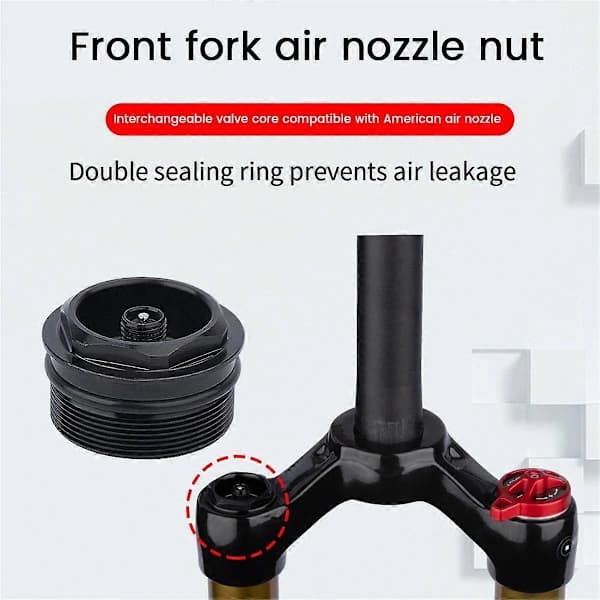 Bike Front Fork Valve Nut Bicycle Air Fork Cap Assembly Thread 31xP1.0mm Valve Core Bicycle Part