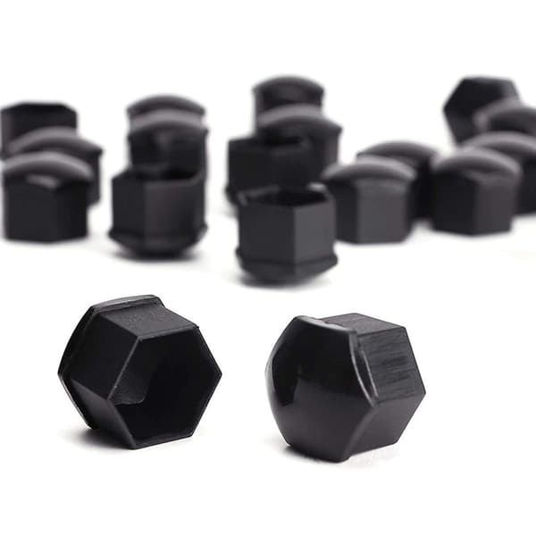 20x Hjulmutterskydd 17 mm Svarta med verktyg