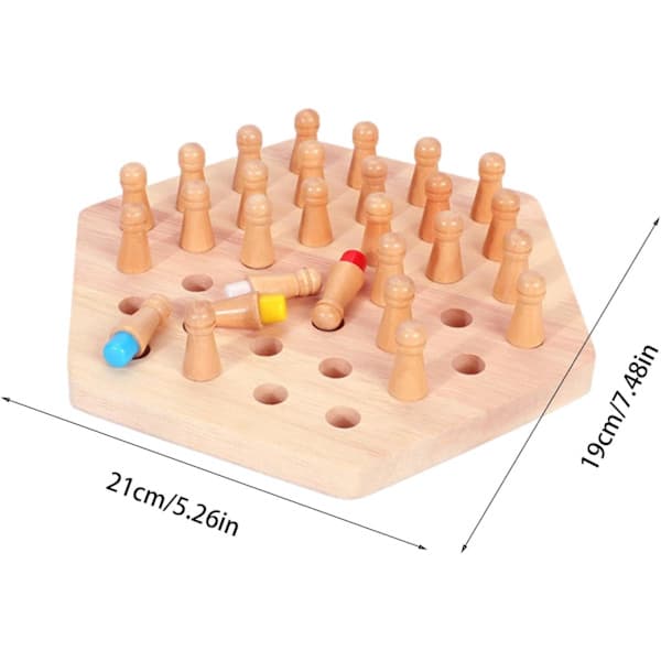 21x19 cm, Memory Game Träschackleksak Memory Game Stick Montessori Leksaker Memory Game Schackspel Memory Game Ga