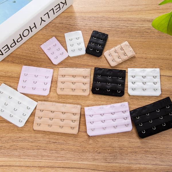 BH-förlängare 2/3/4 hakar, mjuk förlängning - 12-pack (svart, vit, beige, rosa)