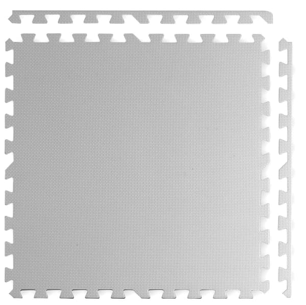 Stor skummatte, Ricokids puslespill 60x60cm 4 stk hvit og grå