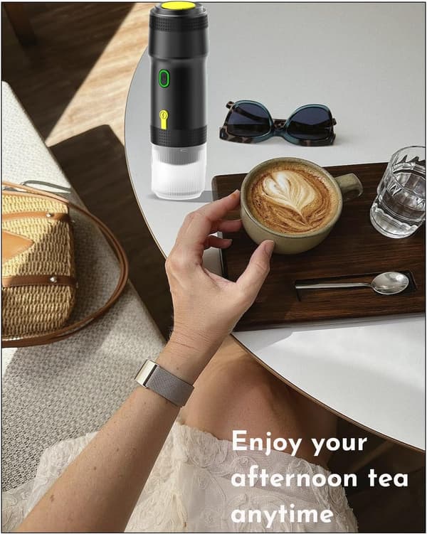 Portable Espresso Machine, 3-in-1 Portable Coffee Maker, 20 Bar Mini Espresso Machine, Self-Heating Travel Espresso Maker