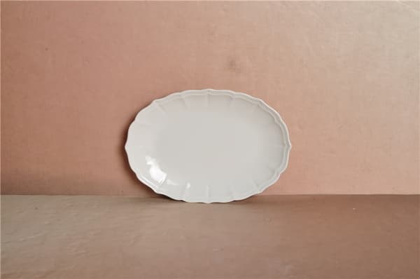 Porcelænsfad/Assiette Oval - 10-pak Vit 5000