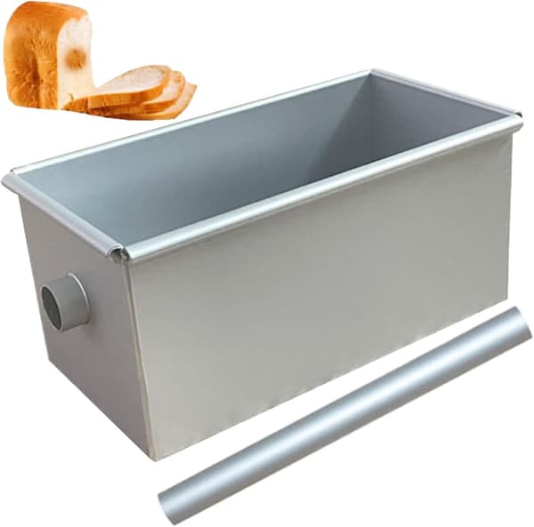 Brødform - Mini Rektangulær Brødform i Aluminiumslegering - Med Rundt Hulrør - Non-Stick Brødform - 18 x 9 x 8,8 cm Kageform - Brødform