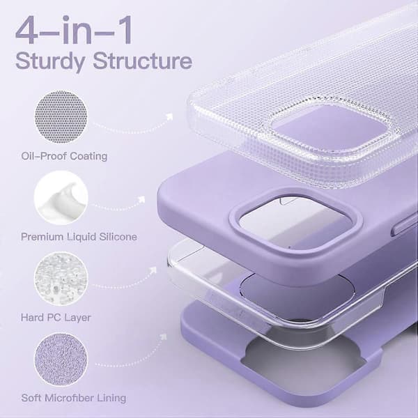 Silicone Case Compatible with iPhone 13 6.1 inch, Silky Protective Cover, Shockproof Case with Microfiber Lining