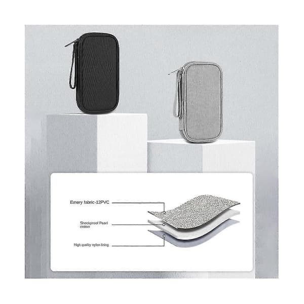 Digital oppbevaringsveske USB-datakabel for hodetelefoner Pennal Reiseveske Tilbehør - Grå