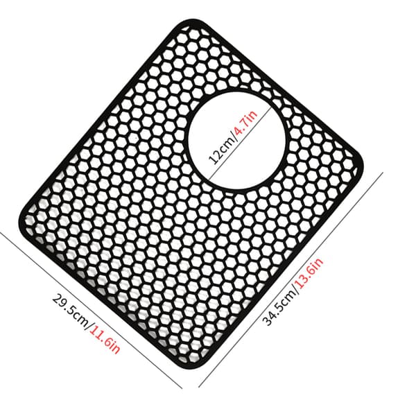 Sink Mat with Honeycomb Pattern and Side Drainage - Black 227