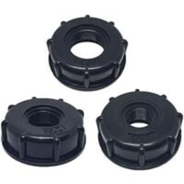 IC 3-pak IBC tanktilbehør, indvendigt gevind, 1\" 3/4\" 1/2\" IBC adapter flad