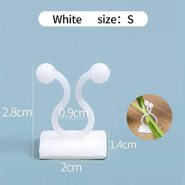 Växtklättervägg Fästspänne Krok Vit S 20 st white S 20pcs