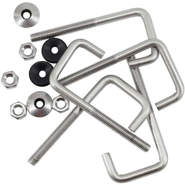 Ankerbolt i rustfritt stål - LUSKYKA® - 304 rustfritt stål - J-krok - 100 mm lengde - M6 diameter