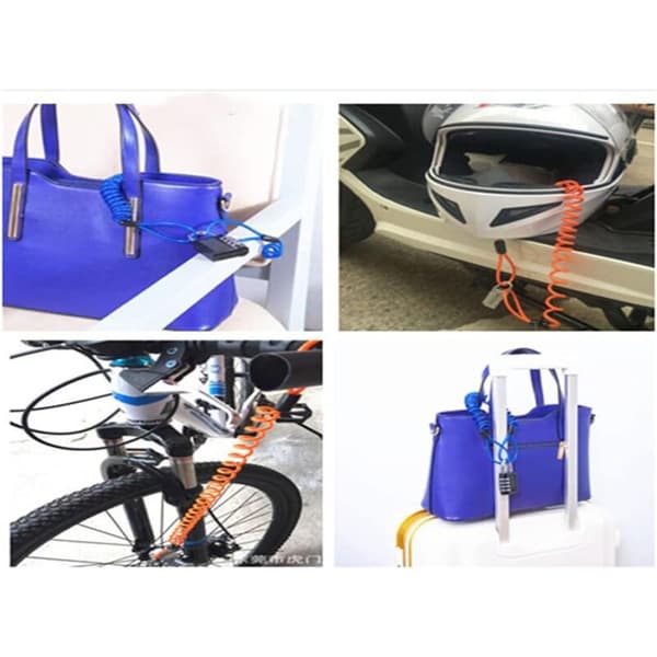 130CM Motorcycle Bike Security Disc Brake Lock Anti-theft Security Reminder Cable Bicycle Spring (Orange)