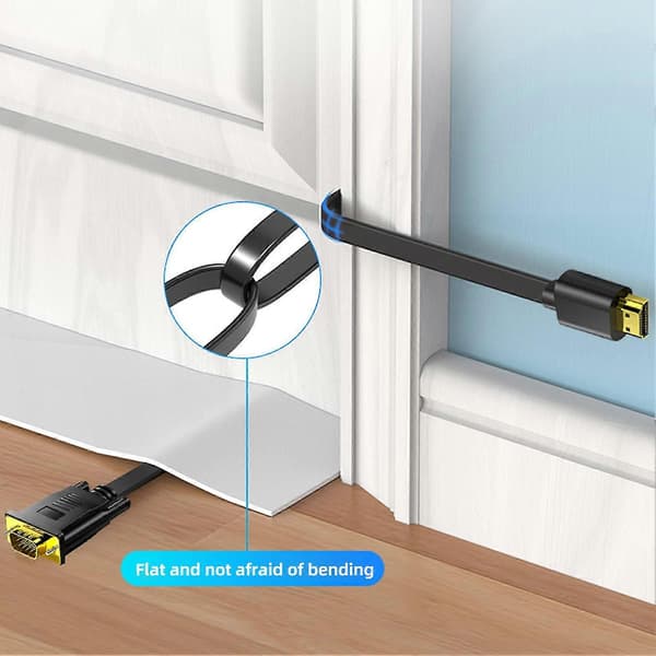 Konverterkabel Høj Opløsning Hurtig Overførsel Plug Play HDMI-kompatibel Han til VGA PVC Videoadapterkabel til Bærbar