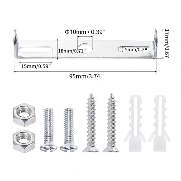 4-pack 95mm Ceiling Light Bracket - Compatible with Chandeliers & Pendant Lights - Holder & Accessories