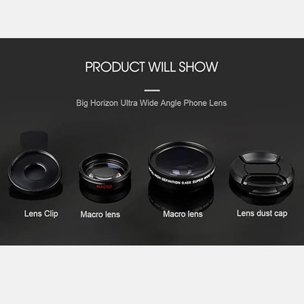 2-in-1 Camera Lens Kit for Mobile Phone - 0.45x Wide Angle Lens and Macro Lens - Silver silver