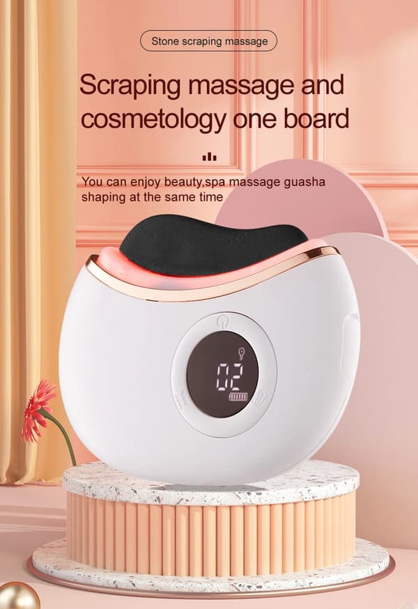 Gua Sha-værktøj Jade ansigtsmassager med varme og vibration
