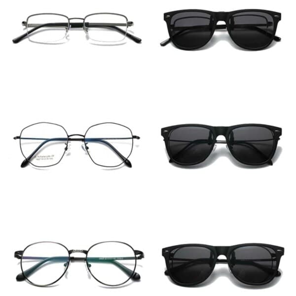 Clip-on Wayfarer solbriller sorte - Fastgøres til eksisterende briller sorte