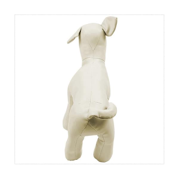 Læder hundelegetøj, mannequin, stående position, hvid S