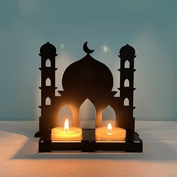 Eid-håndverk Slott Lysestake Ramadan Mubarak Lampe Dekorasjon