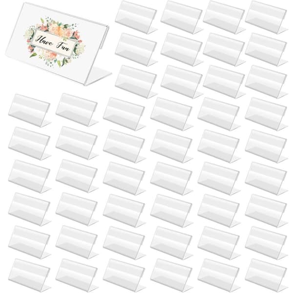 48 stykker prislapsholdere, klar akryl prisdisplaystativ etikettholder til bagerier, supermarkeder, kontorer (6x4 cm)
