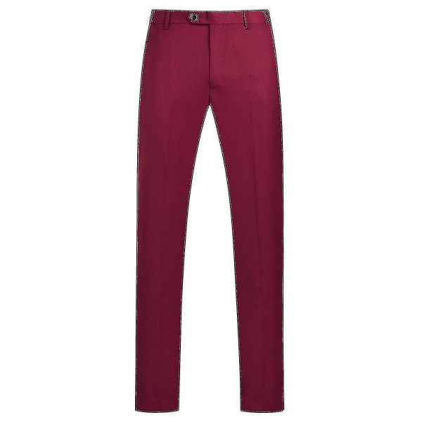 Miesten puku Business Casual 3-osainen puku bleiseri housut liivi 9 väriä Z Myydyt tuotteet Dark Red M