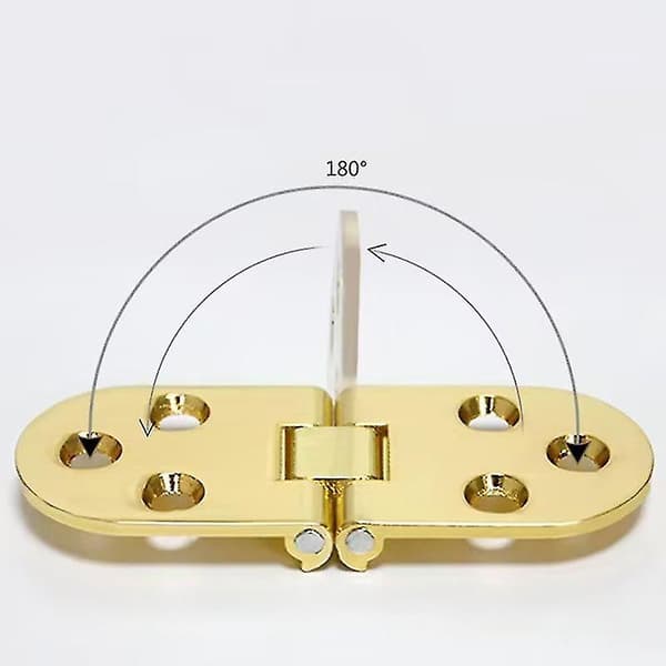 Solid Brass Butler Tray Hinge Round Edge Satin Finish With Screws Flap For Folding Table (2pcs, Gold)