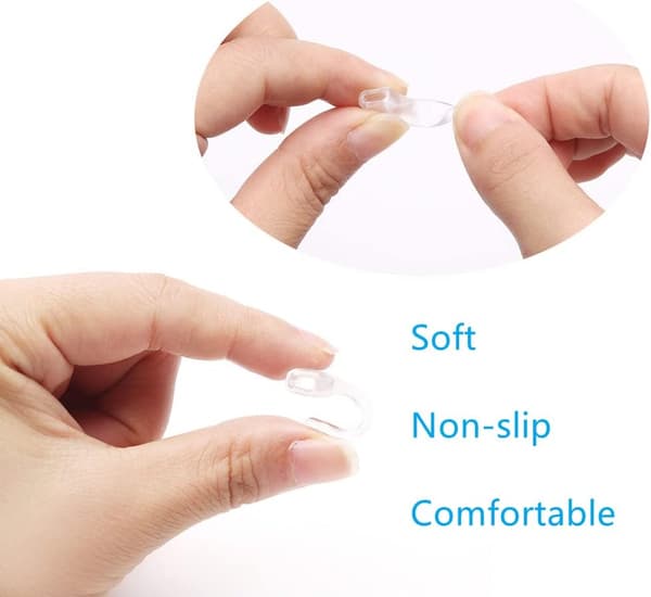 Ear Glasses Holders (Clear) 6 Pairs, Comfortable Non-Slip Silicone