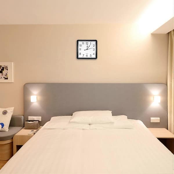 9x9 Inch Wall Clock, Quartz Battery Operated Silent Non-Ticking Square Wall Clocks, White