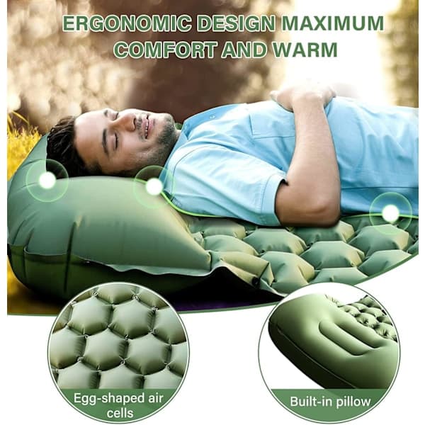 Self-inflating camping mattress, upgraded thickness 10 cm/4 \" self-inflating