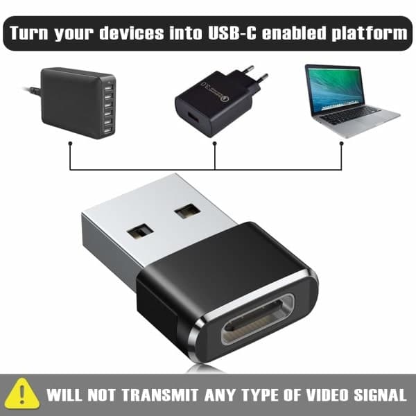 USB - USB C -sovitin 3 kpl, tyyppi C naaras - USB uros -latauskaapelin muunnin