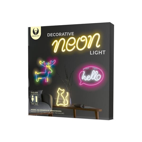 Neon LED HJERTE Batteri + USB FOREVER Light - Rød Röd red