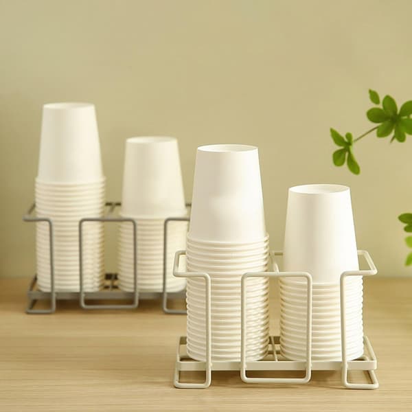 Papirkoppholder Koppholder Jernkunst Koppoppbevaringsstativ Husholdnings Kaffekoppholder (Hvit)