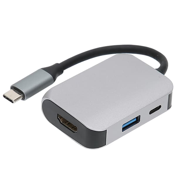 3-i-1 Type-C Dockningsstation Type-C till HD Multimedia Interface/USB 3.0/PD-adapter