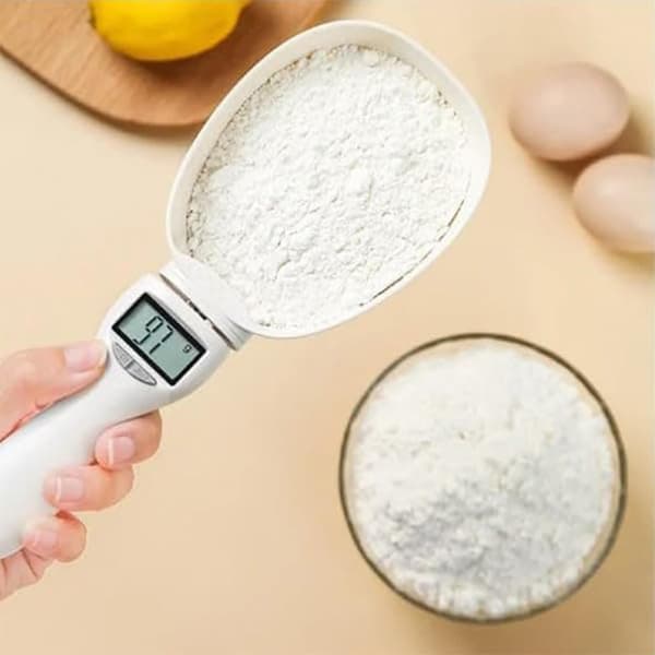 Food Measuring Spoon Scale, Digital Measuring Spoon Scale, Weighing Spoon Scale, with Display and Replaceable Spoons, for Portioning Food (1 pc)