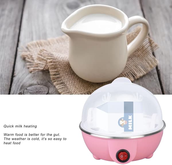 Elektrisk eggkoker 7 egg med automatisk avstenging Rosa