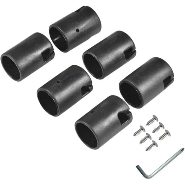 Trampoline Pole Caps - Thick, Durable Trampoline Pole End Caps, Replacement Covers for Flat Steel Plate Top Ring System, Black