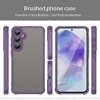 För Samsung Galaxy A55 5G Mobilskal Fallskydd Luftkuddar PC+TPU Lila Purple