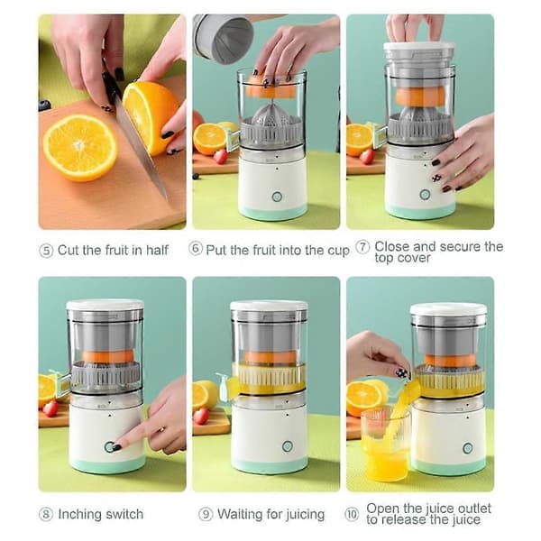 Electric Juicer USB Charging, Portable Kitchen Gadget for Making Orange Juice, Squeezing Oranges, Lemon, Kiwi, Grapefruit