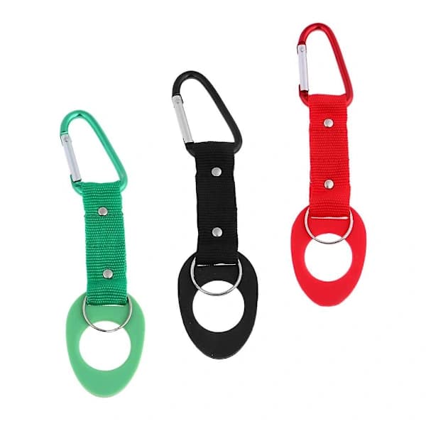 Vattenflaskhållare Bälte Molle Hängande Rem Webbspänne Clip Svart 15.8x4cm