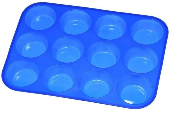 12-rums rund silikoneform til muffins, gelé og kager