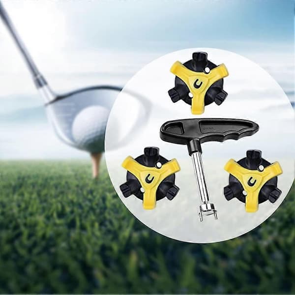 14 stk Erstatningsgolfpigger Anti-skli Pigger Skru Roter Golfpigger med 1 Verktøy for de fleste golfsko