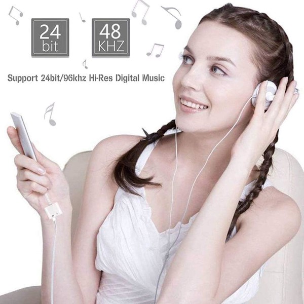 Hovedtelefonstik Adapter til iPhone Adapter Splitter Oplader og Hovedtelefoner til med iPhone 11/XR/XS/X/7/8 Audio og Oplader og Opkald og